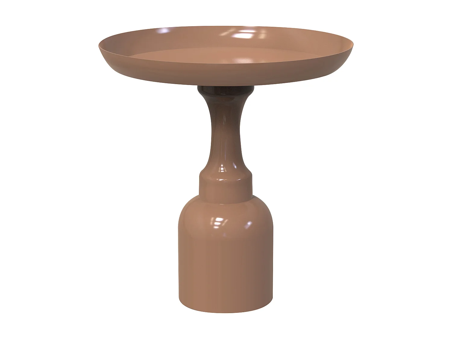 Table d'appoint en métal - Taupe brillant - KYRESA