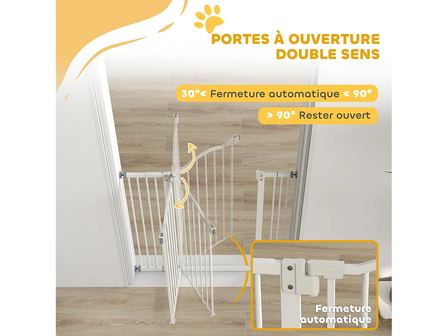 Barrière de sécurité pour chien extensible 74-100 cm