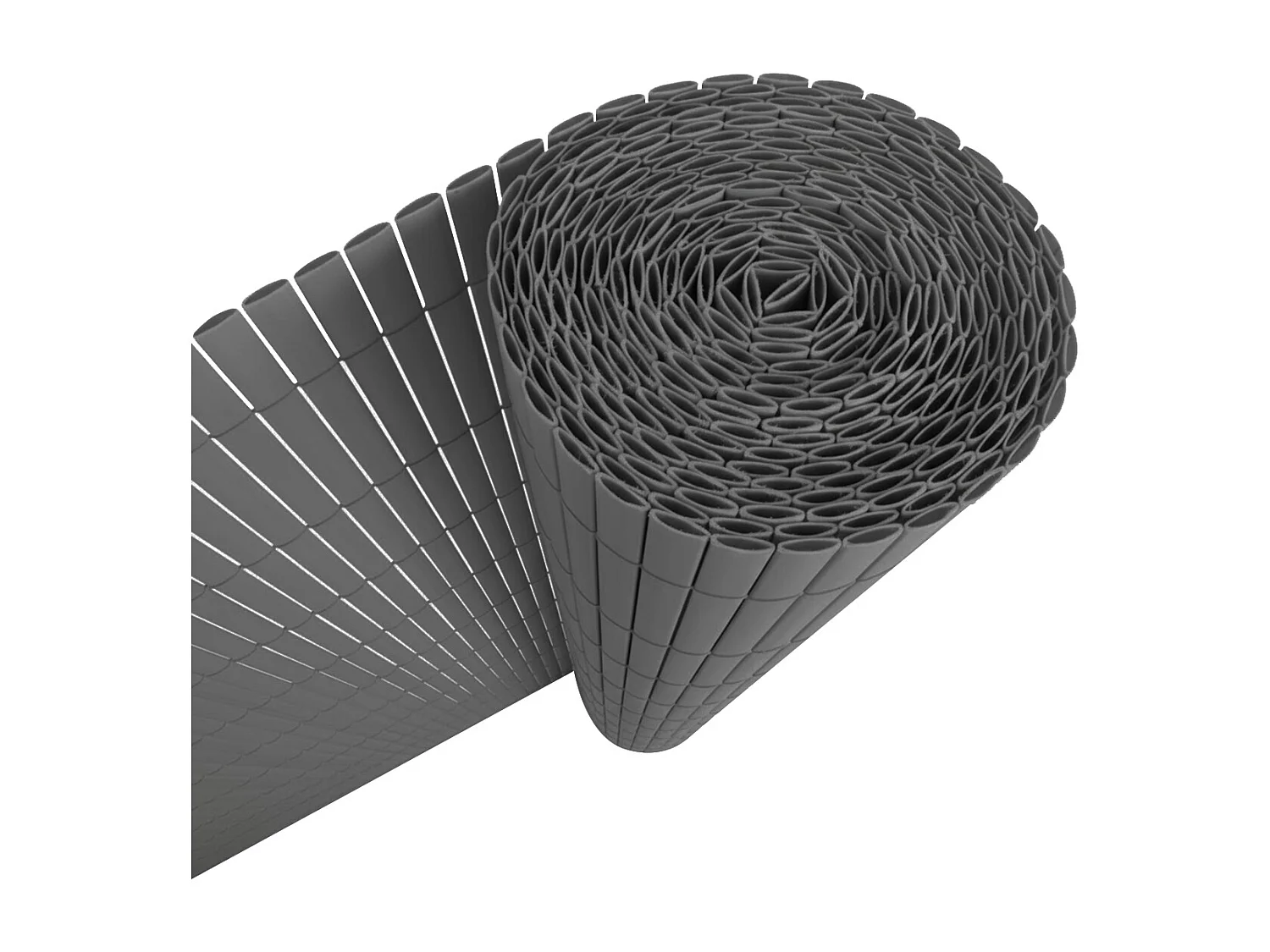 Lot de 2 Canisses Brise vue en PVC tube Plat,Clôture protection pour jardin terasse balcon coloris Gris - Hauteur 160 x Longueur 500 cm 1700g/m2