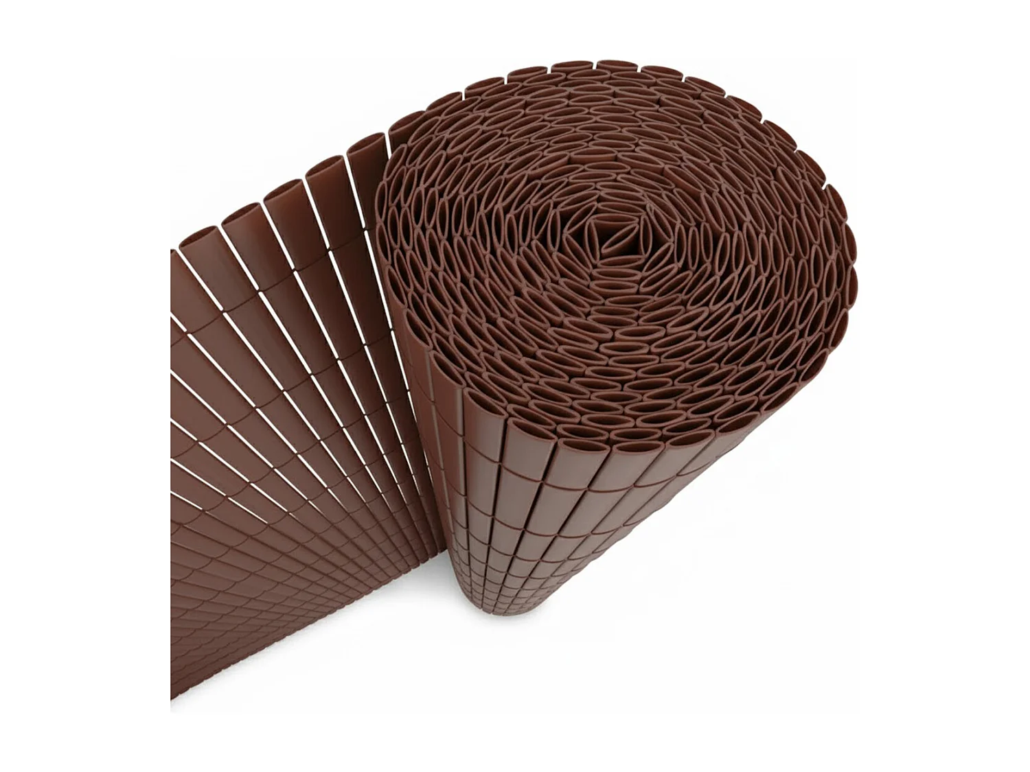 Lot de 2 Canisses Brise vue en PVC tube Plat,Clôture protection pour jardin terasse balcon coloris marron foncée - Hauteur 80 x Longueur 500 cm 1700g/m2