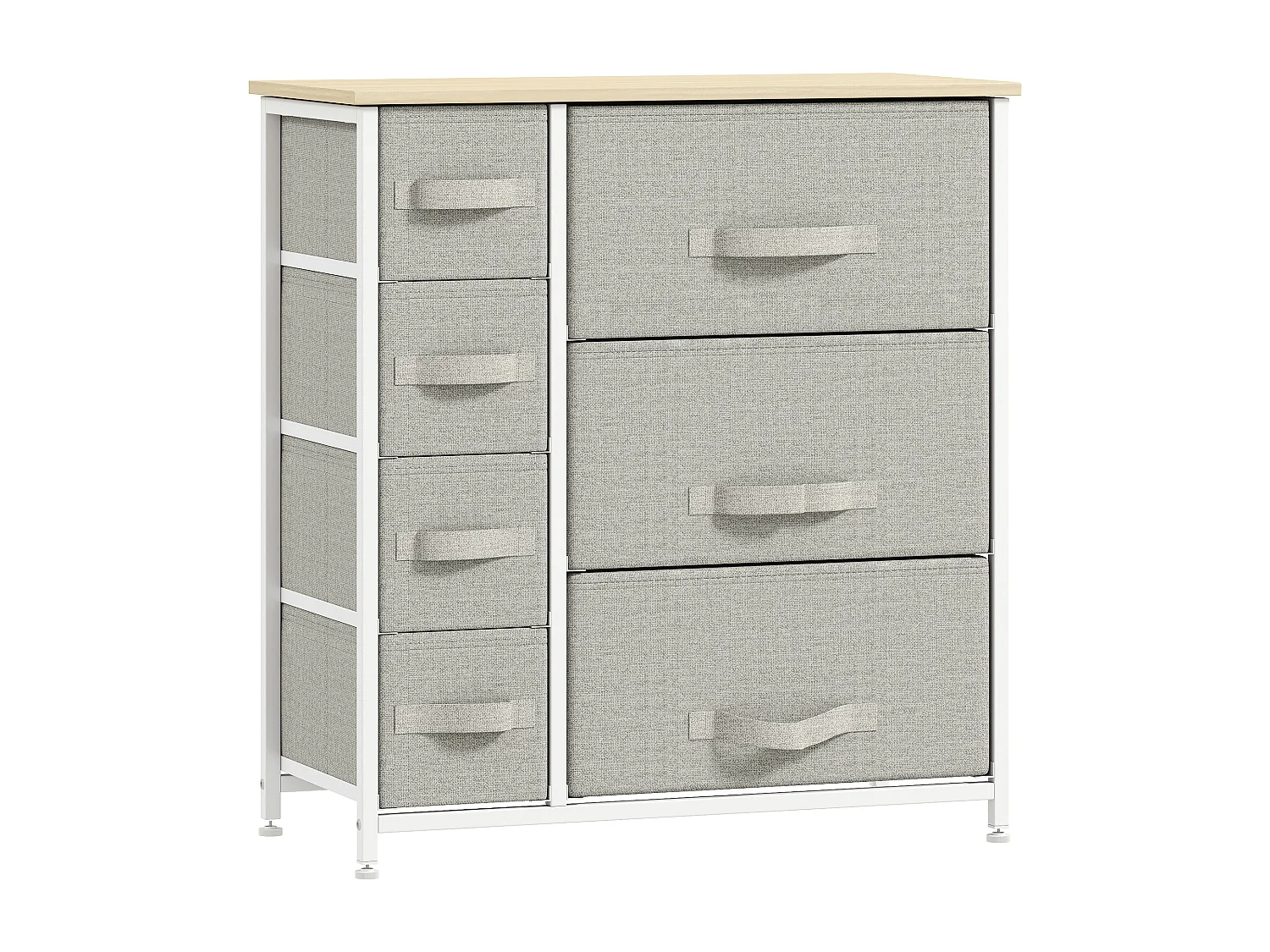 Meuble de rangement commode design 64L x 30l x 71H cm 7 tiroirs métal MDF non tissé blanc