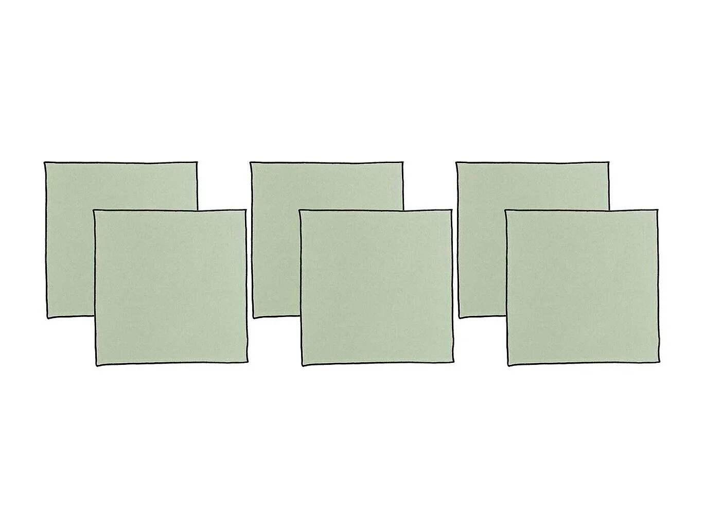 Serviette de table en coton recyclé Grace (Lot de 6) Céladon