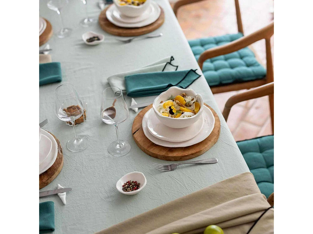 Serviette de table en coton recyclé Grace (Lot de 6) Céladon