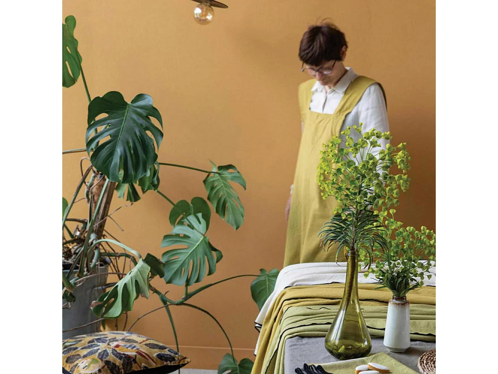 Serviette de table en coton recyclé Grace (Lot de 6) Kaki