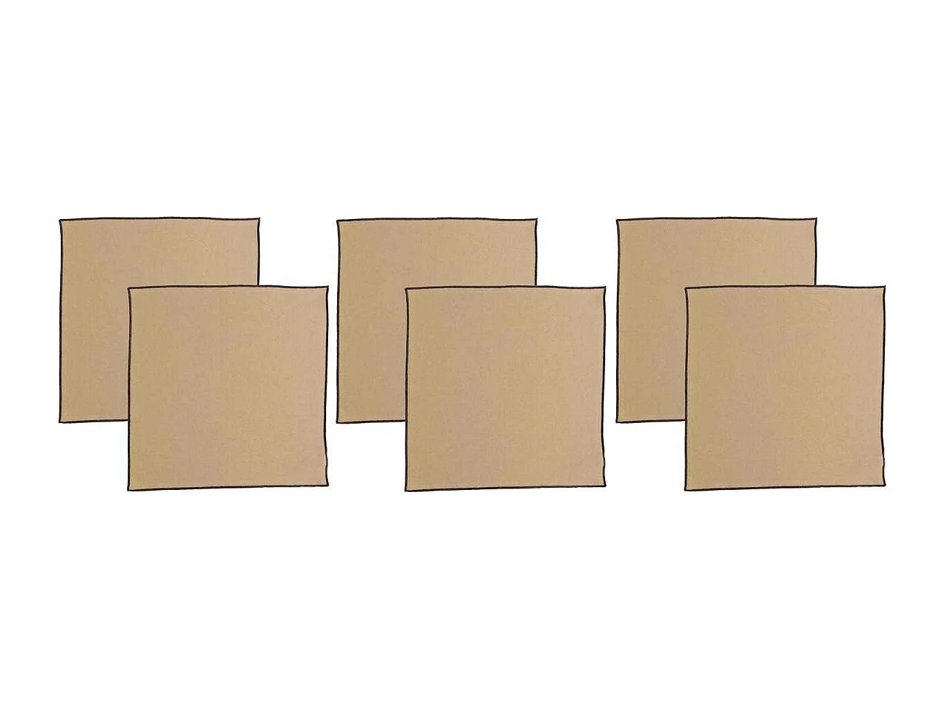Serviette de table en coton recyclé Grace (Lot de 6) Camel