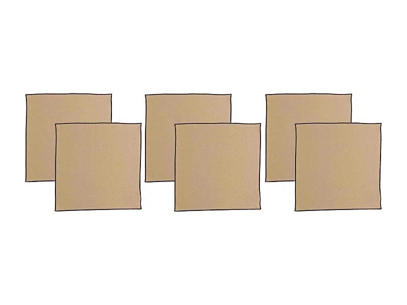 Serviette de table en coton recyclé Grace (Lot de 6) Camel