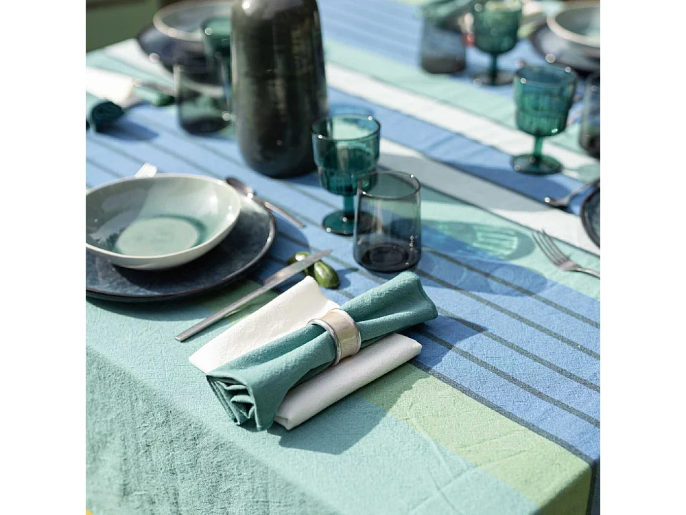 Serviette de table en coton recyclé Yuna (Lot de 6) Ivoire