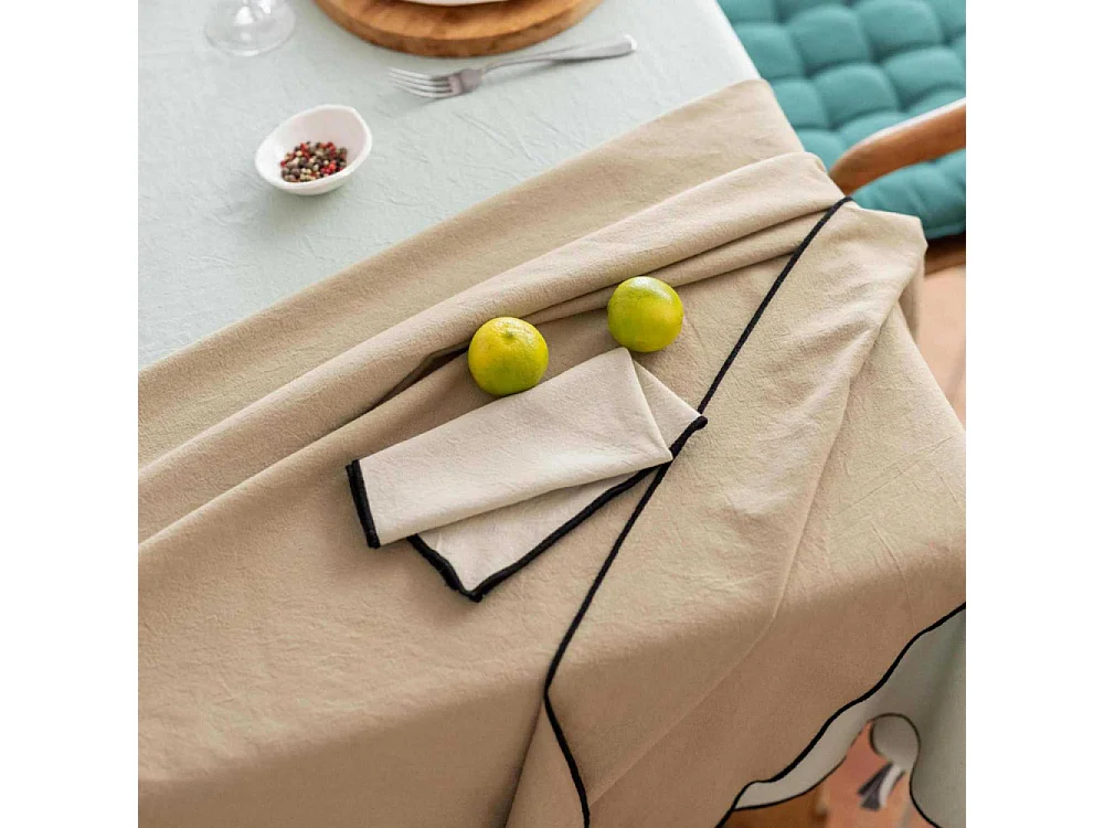 Serviette de table en coton recyclé Grace (Lot de 6) Ficelle