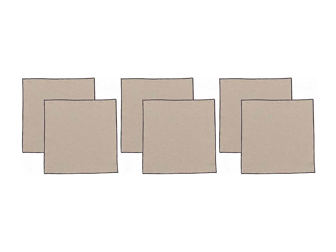 Serviette de table en coton recyclé Grace (Lot de 6) Ficelle