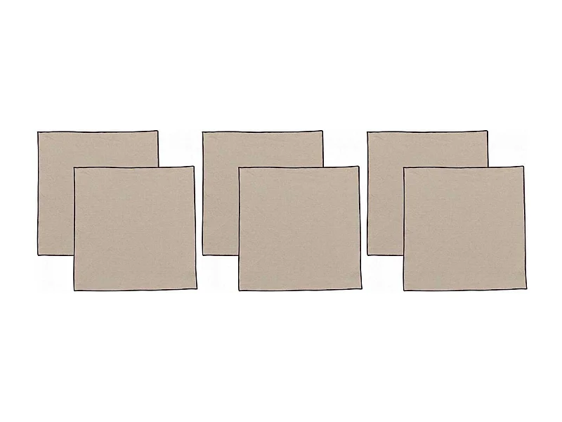 Serviette de table en coton recyclé Grace (Lot de 6) Ficelle