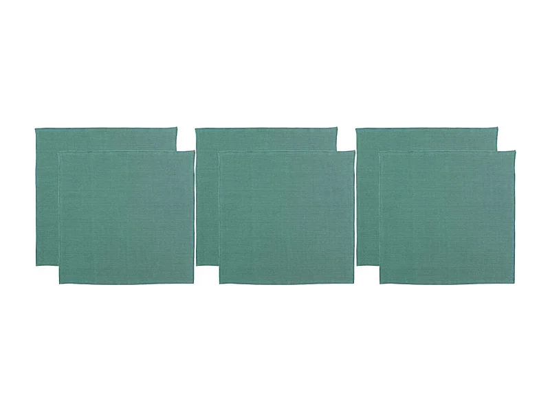 Serviette de table en coton recyclé Yuna (Lot de 6) Paon