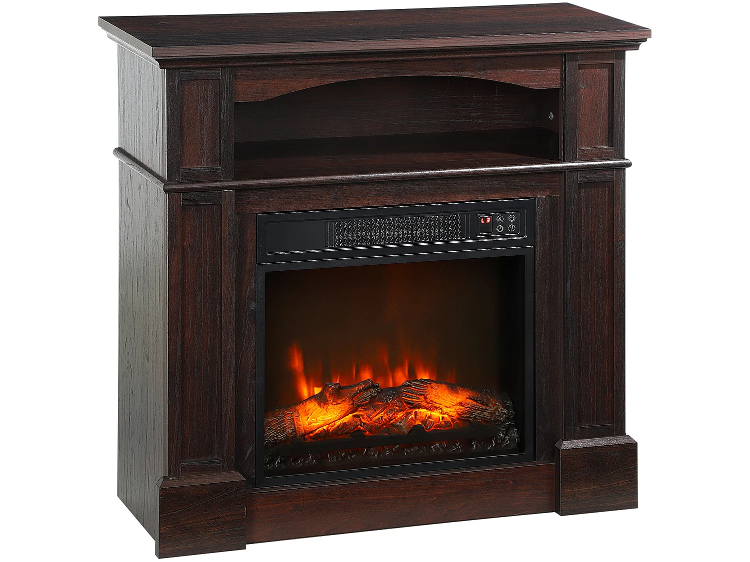 Cheminée électrique XL style classique chic 1800W  effet flammes LED réglable télécommande effet bois