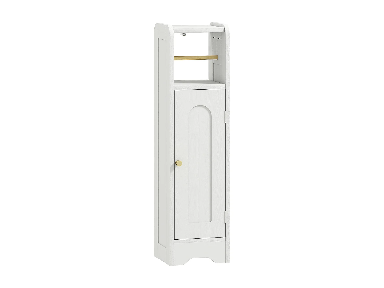 Support papier toilette - armoire pour papier toilette - 2 niveaux + rouleau papier effet bois blanc