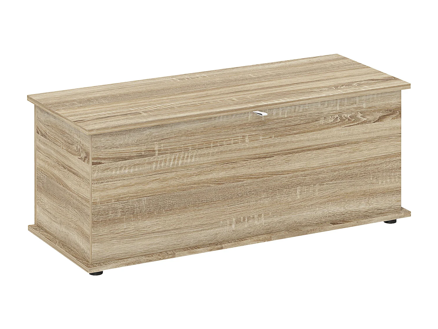 Coffre malle de rangement coffre à jouets dim. 100L x 40l x 40H cm panneaux particules bois chêne