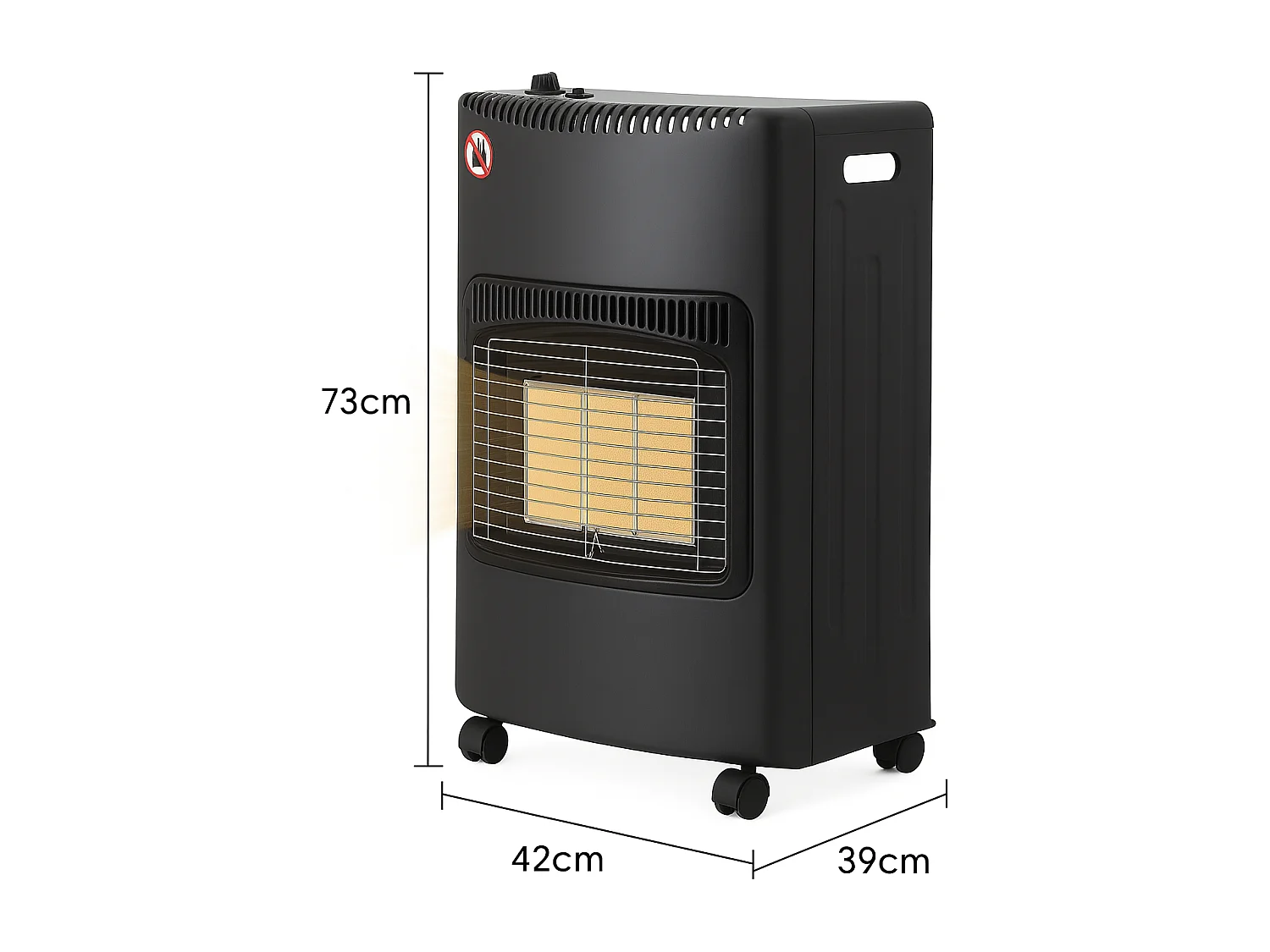 Stufa a Gas GPL 4,2 kW 3 Livelli Pannelli Infrarossi Accensione Piezoelettrica CE Sicurezza ODS Antiribaltamento Ruote Adatta fino 60m³ Bombole 15 kg