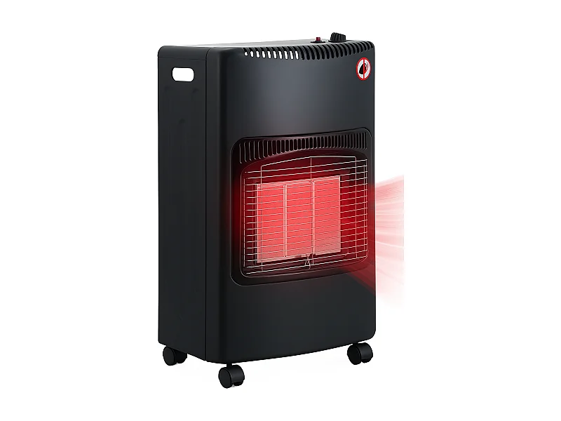 Stufa a Gas GPL 4,2 kW 3 Livelli Pannelli Infrarossi Accensione Piezoelettrica CE Sicurezza ODS Antiribaltamento Ruote Adatta fino 60m³ Bombole 15 kg