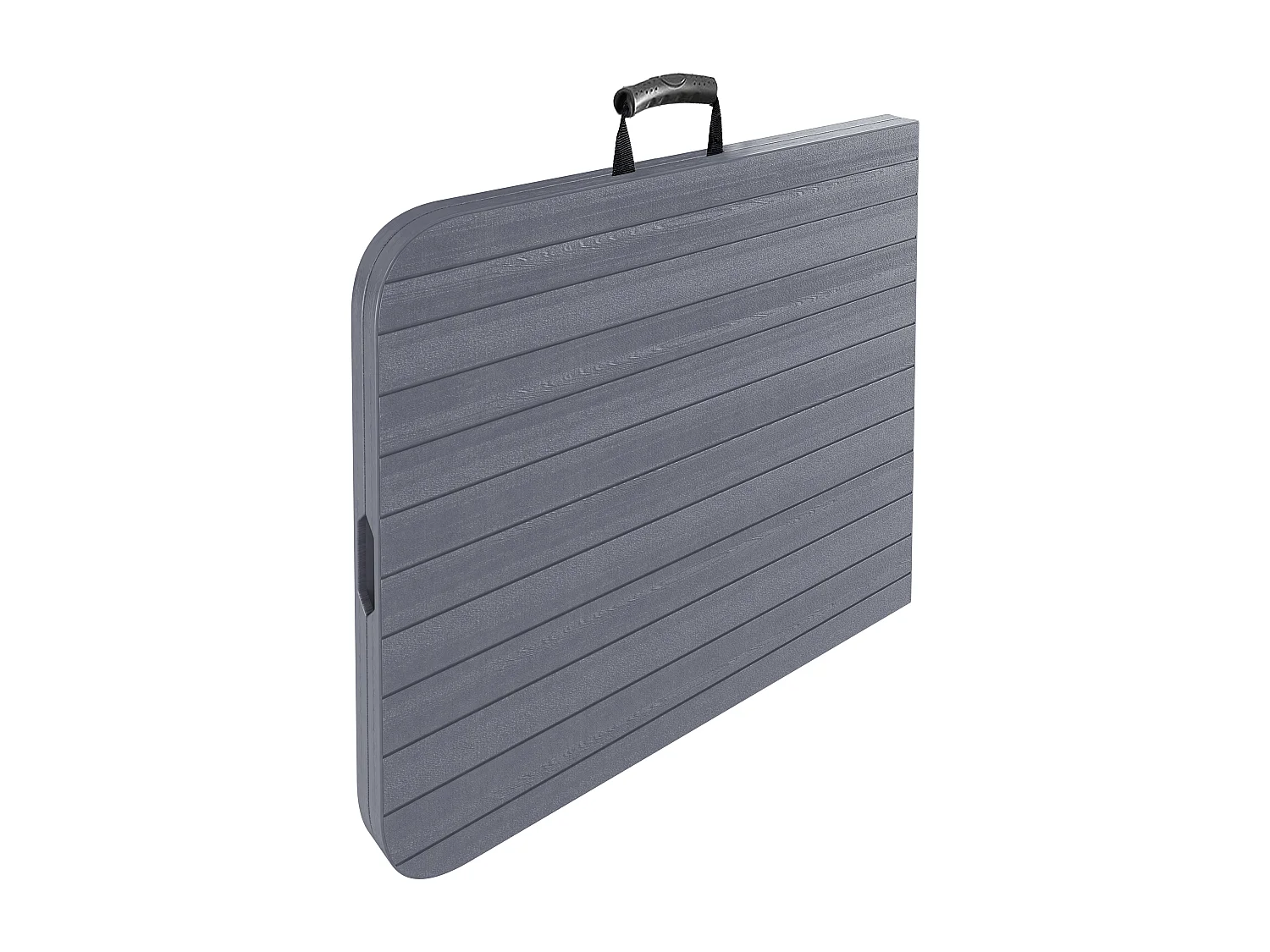 Tavolo Tavolino Pieghevole In Dura Resina Effetto Legno Set Birreria Facile Trasporto Con Maniglie Giardino Campeggio Terrazzo Fiere 180 x 74 x 74 cm Grigio Scuro