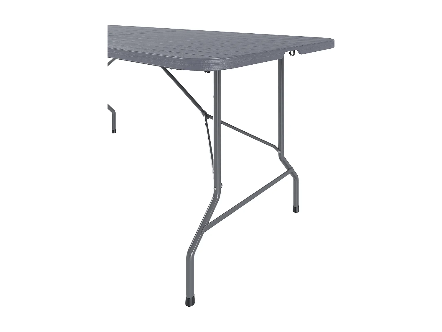 Tavolo Tavolino Pieghevole In Dura Resina Effetto Legno Set Birreria Facile Trasporto Con Maniglie Giardino Campeggio Terrazzo Fiere 180 x 74 x 74 cm Grigio Scuro