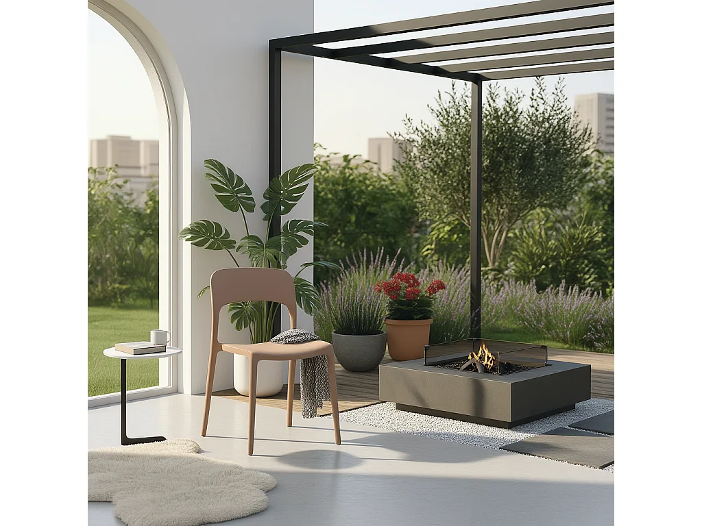 Set 4 Sedie Da Giardino In Polipropilene Impilabili Leggere E Resistenti Ideali Per Esterni Terrazze Giardini Bar Dehors Ristoranti 41 x 82,5 x 52 cm Tortora