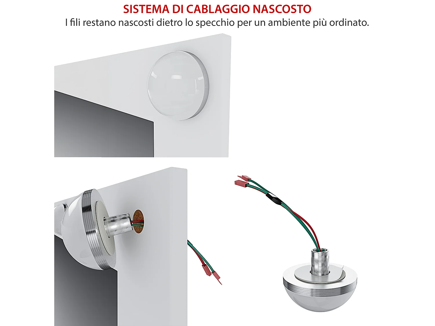 Toeletta Tavolino Da Trucco Tavolo Con 9 Luci LED Con Luminosità Regolabile 2 Cassetti 3 Scomparti Specchio Orizzontale Make Up  40x80x140 Cm Bianco