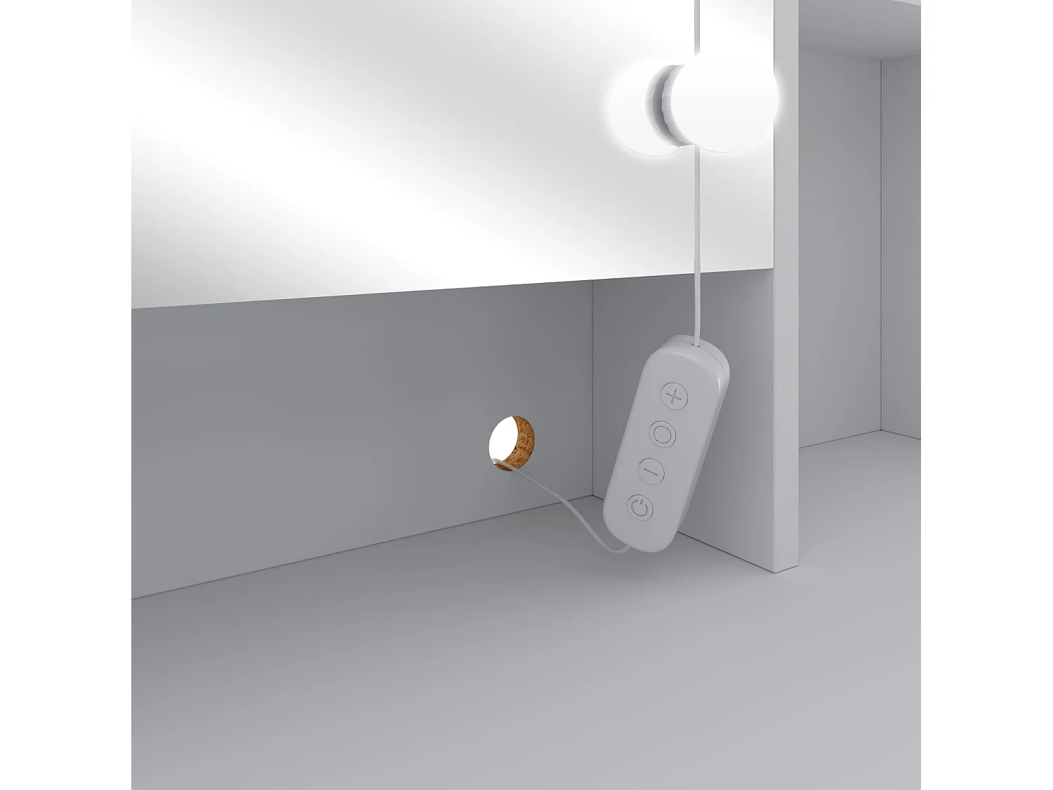 Toeletta Tavolino Trucco Tavolo Con 9 Luci LED Luminosità E Tonalità Regolabili Specchio 2 Cassetti 7 Vani A Giorno Mensole Regolabili 40 x 90 x 144.7 Cm Bianco