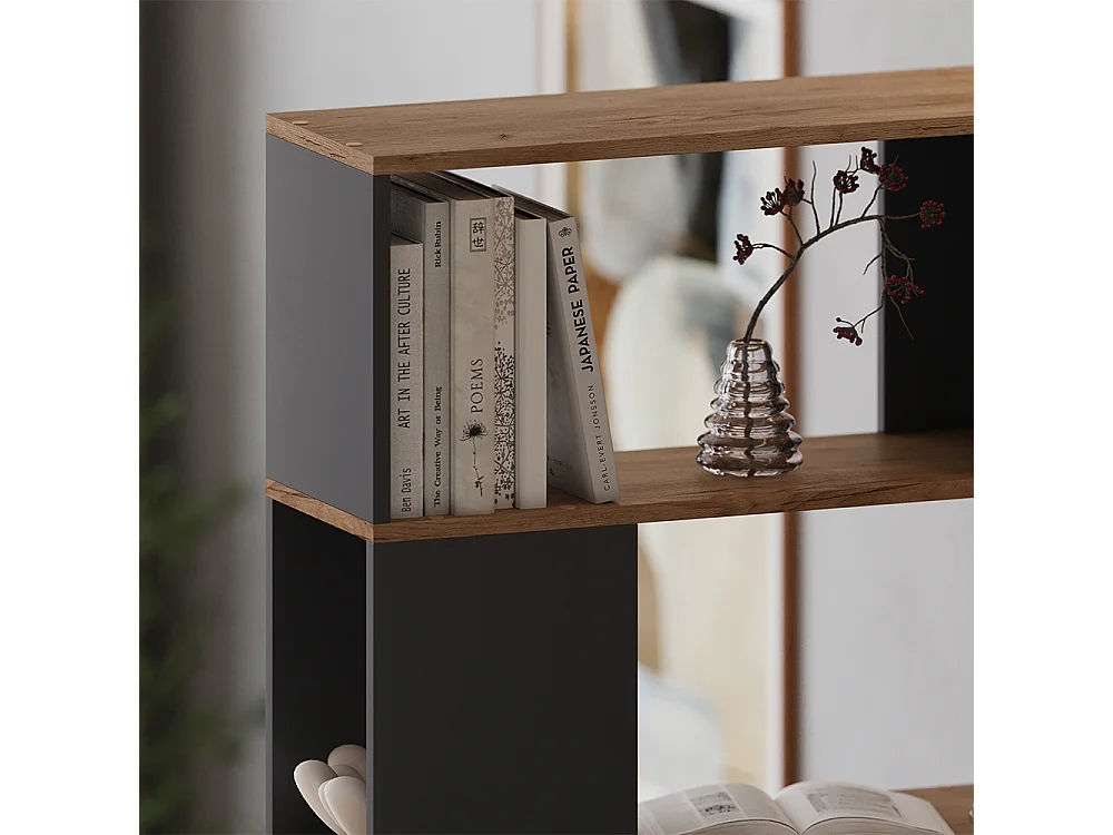 Rozdzielacz pokoju antracyt/złoty dąb 80x24x186 eneos