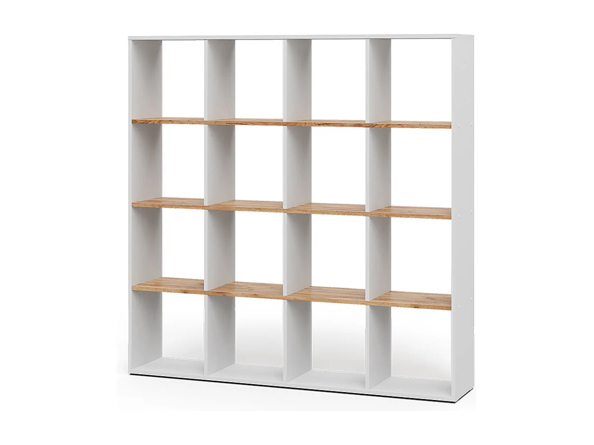Meuble de rangement cube chêne blanc/force de lor 142.4x29x143 karree