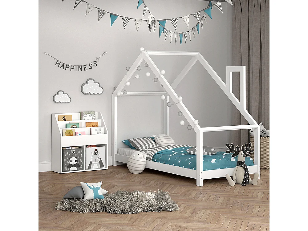 Bibliothèque enfant blanc 72x30.7x79 luigi