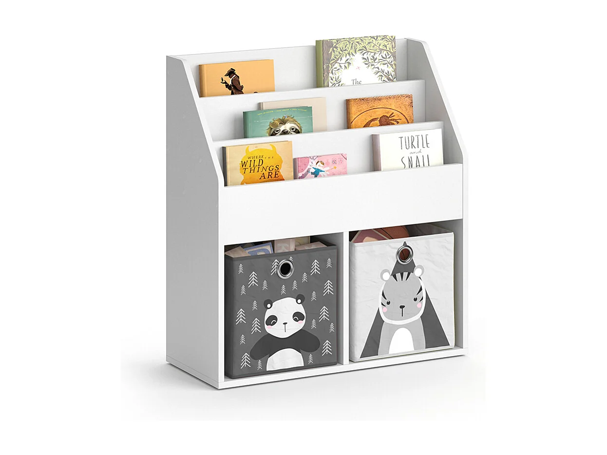 Bibliothèque enfant blanc 72x30.7x79 luigi