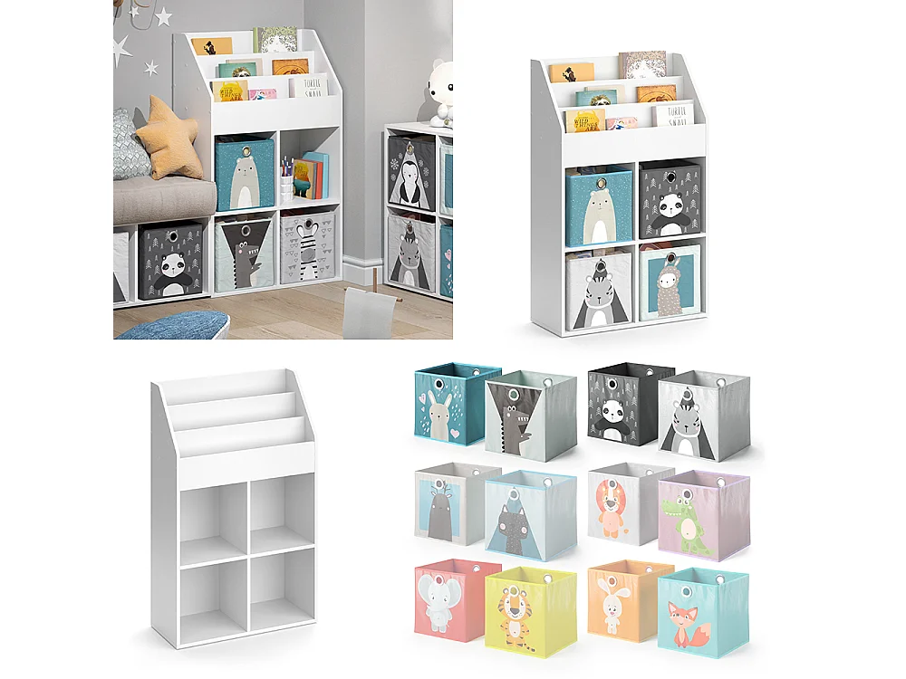 Kinderregal weiß 72x31.2x114.2 luigi