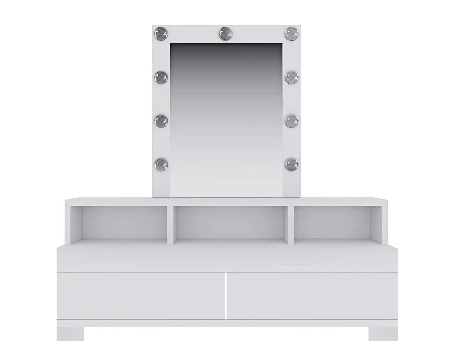 Toeletta Tavolino Da Trucco Tavolo Con 9 Luci LED Con Luminosità Regolabile Specchio 2 Cassetti 3 Vani A Giorno Postazione Make Up 40 x 100 x 145 Cm