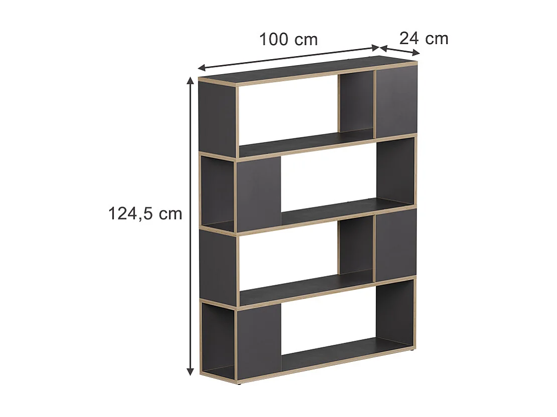 Séparation de pièce anthracite/chêne 100x24x124.5 eneos