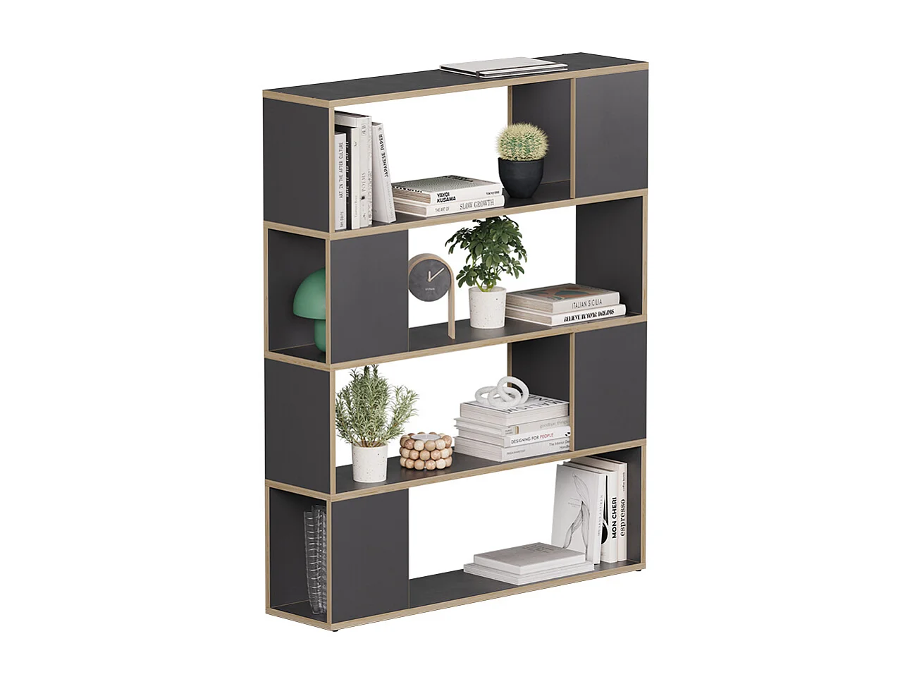 Séparation de pièce anthracite/chêne 100x24x124.5 eneos