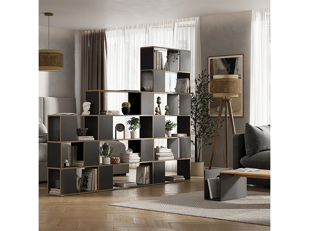 Séparation de pièce anthracite/chêne 100x24x124.5 eneos