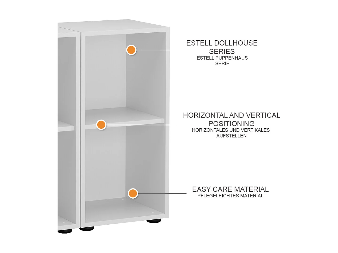 Kinderregal weiß 71x32.1x38.2 estell