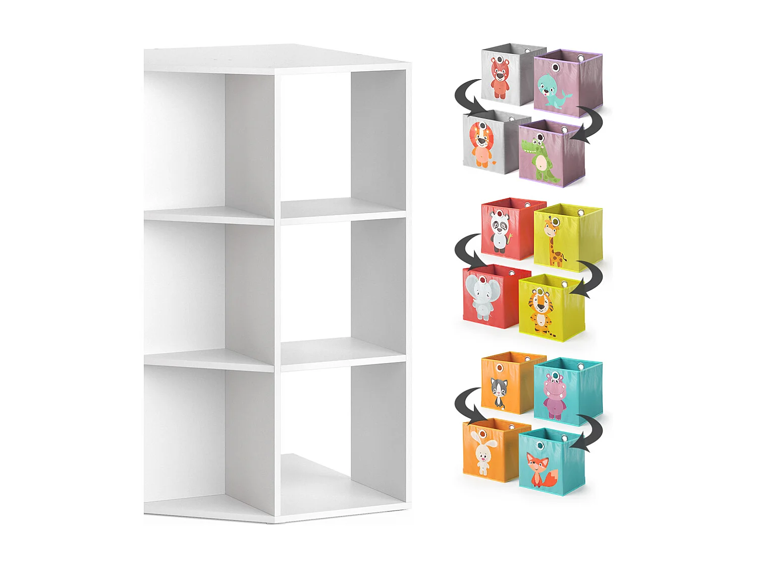 Libreria bambini bianco 64x64x107.8 luigi