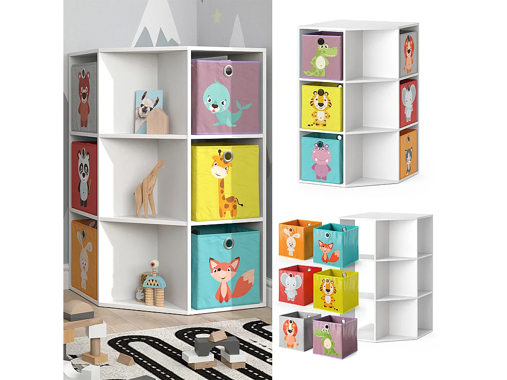 Bibliothèque enfant blanc 64x64x107.8 luigi