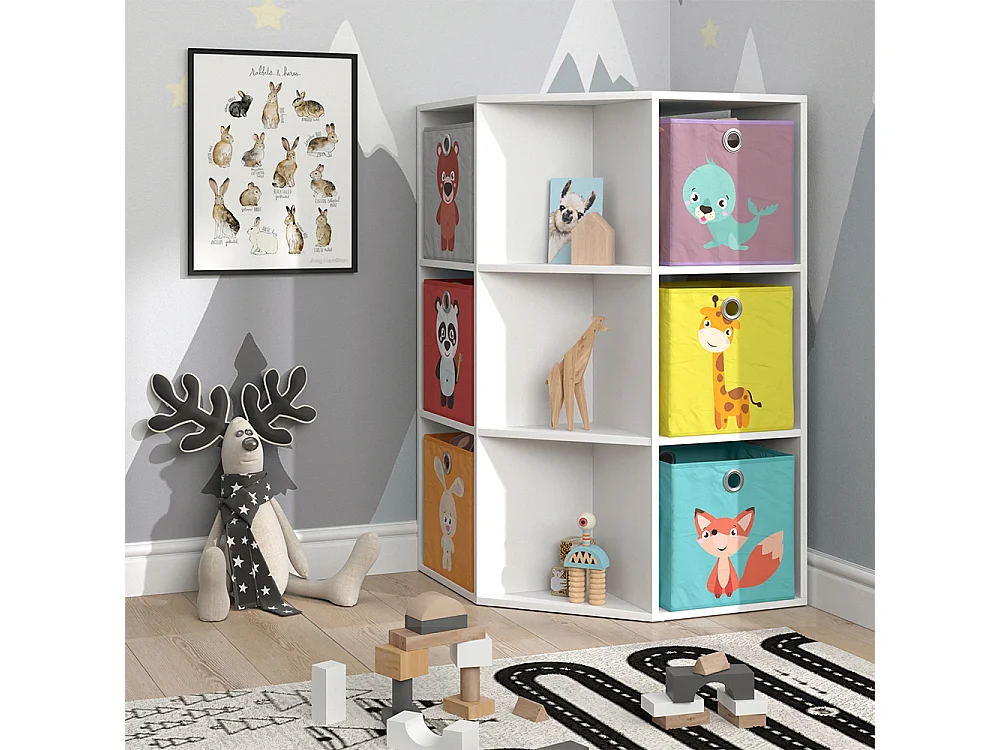 Bibliothèque enfant blanc 64x64x107.8 luigi