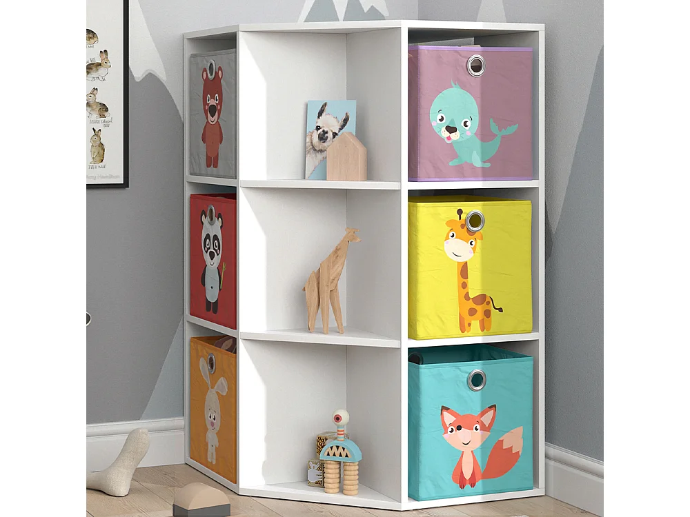 Bibliothèque enfant blanc 64x64x107.8 luigi