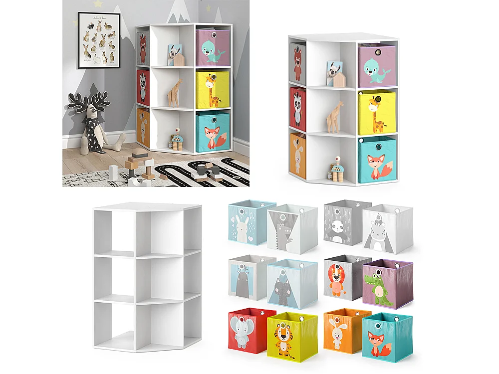 Bibliothèque enfant blanc 64x64x107.8 luigi