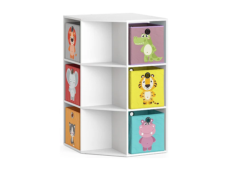 Bibliothèque enfant blanc 64x64x107.8 luigi