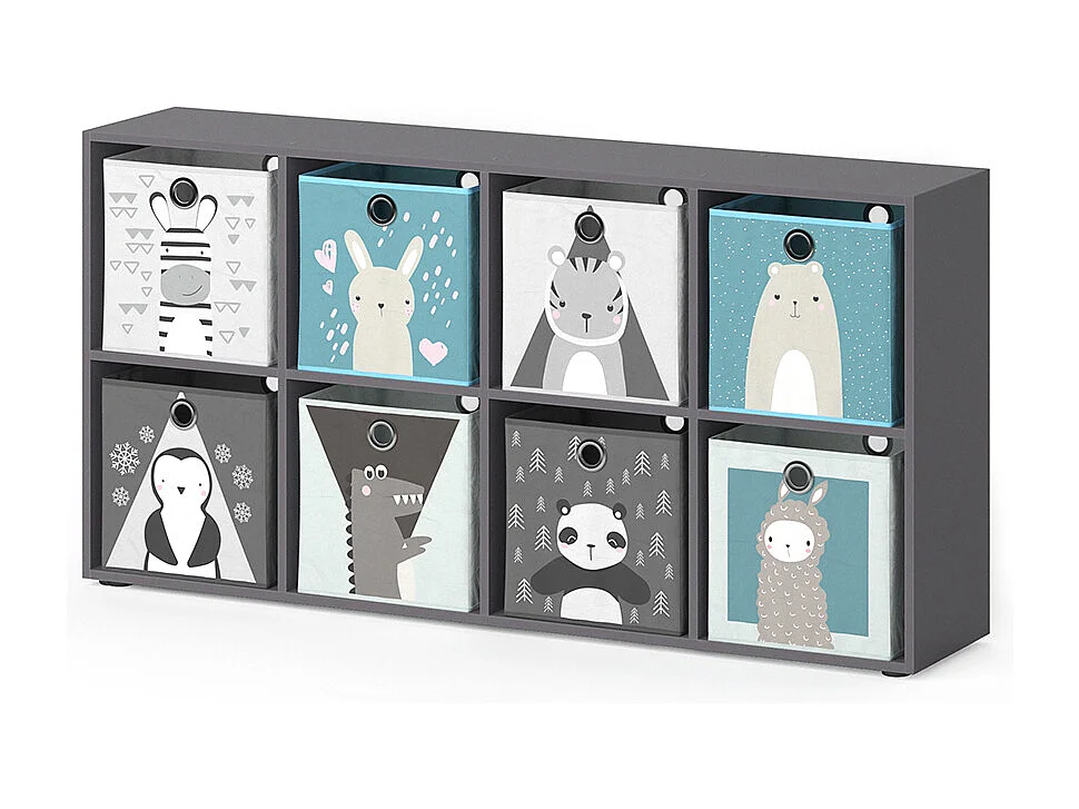 Bibliothèque enfant gris 143x29x72 scutum