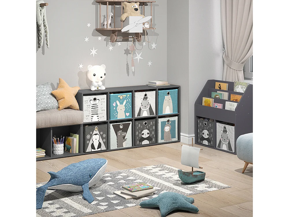 Bibliothèque enfant gris 143x29x72 scutum