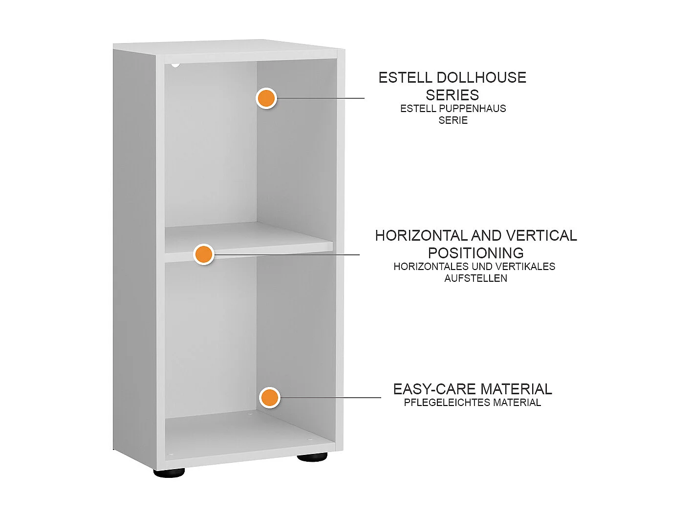 Étagère pour enfants blanc 36.2x32.1x72.9 estell