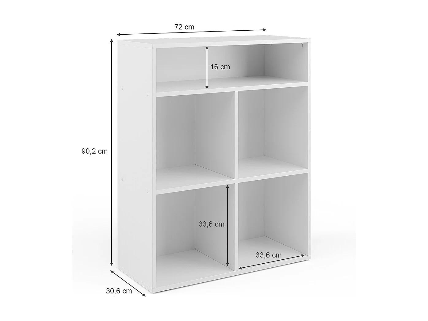 Bibliothèque enfant blanc 72x30.6x90.2 luigi