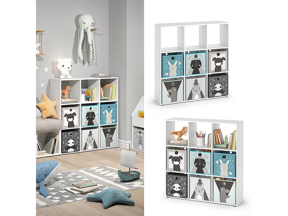 Bibliothèque enfant blanc 104x29x108 nove