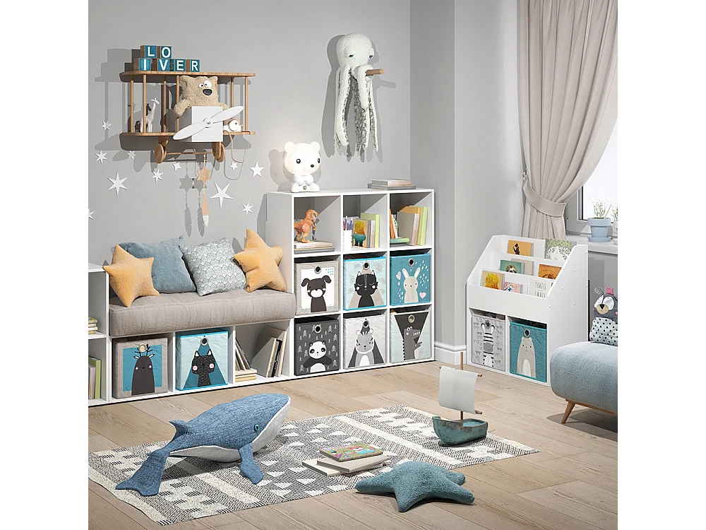 Bibliothèque enfant blanc 104x29x108 nove