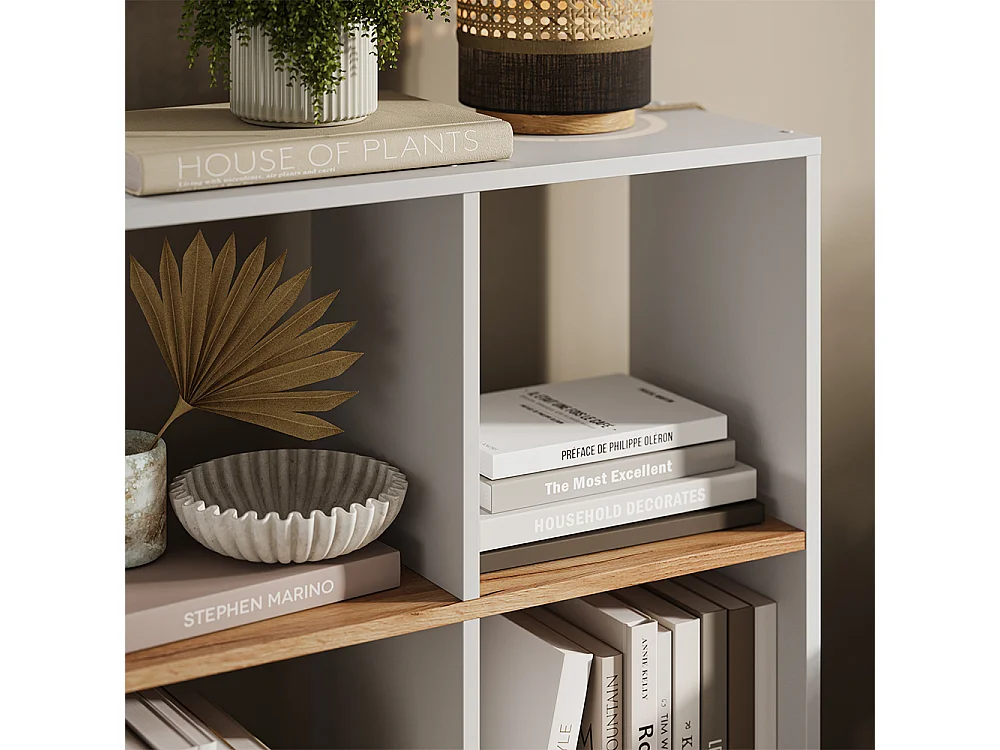 Ruimteverdeler eik wit/goud 72x29x107.8 karree