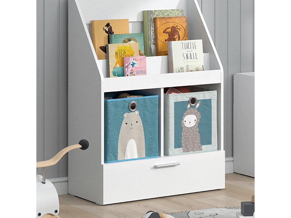 Bibliothèque enfant blanc 72x31.2x96.2 luigi