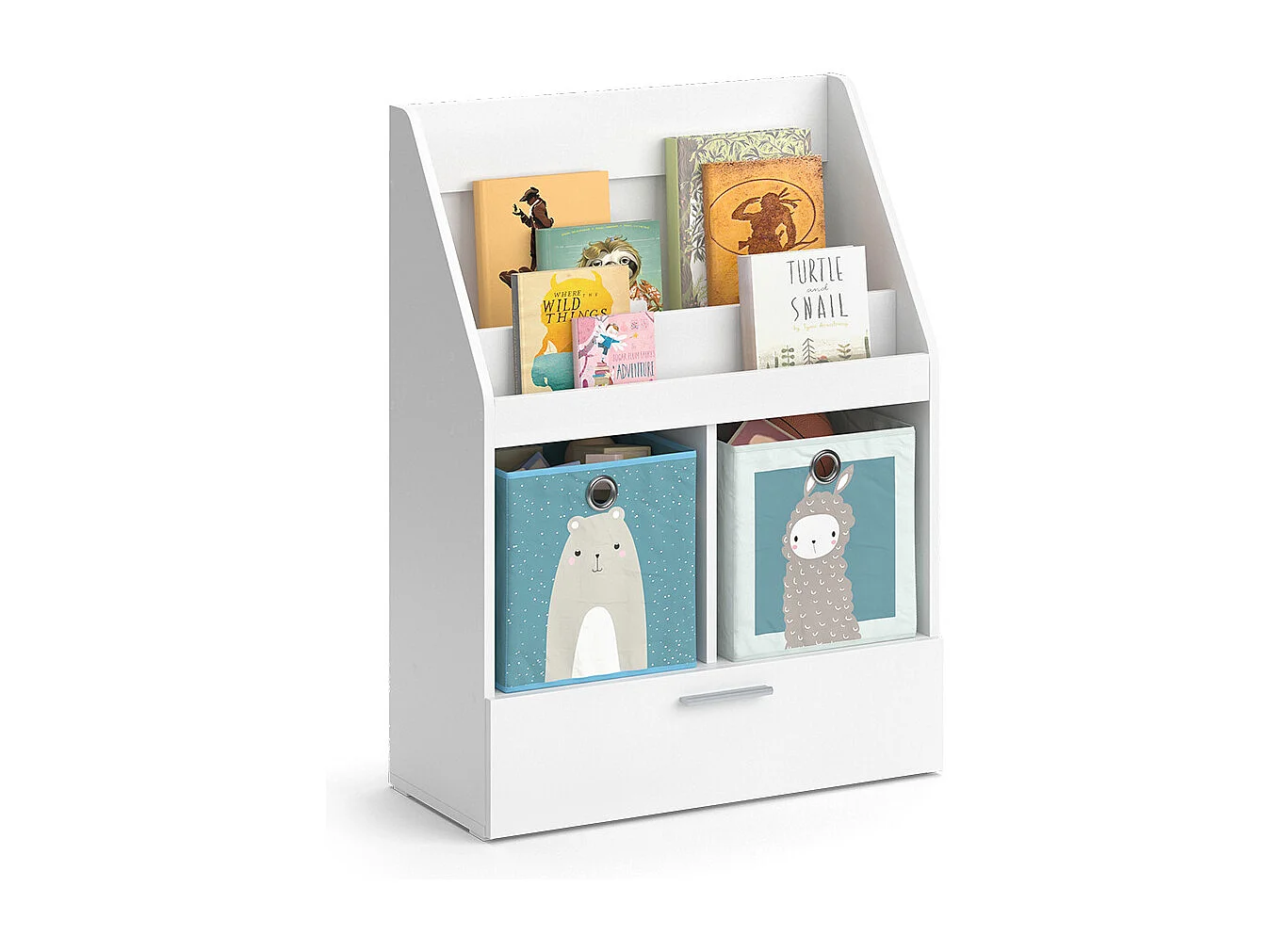 Bibliothèque enfant blanc 72x31.2x96.2 luigi